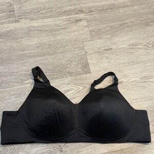 Cacique Women 46C Black Lightly Lined No-Wire Wireless Bra Plus Size 11186